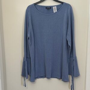 Roz & Ali Women's 3X Cornflower Blue fine gauge sweater NWT
